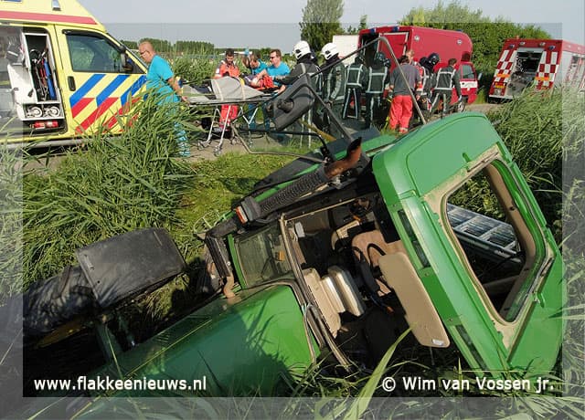 Bestuurder van traktor gewond door ongeval