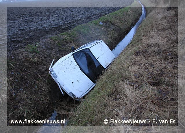 Auto te water bij Herkingen
