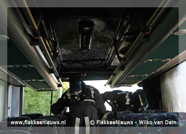 Lijnbus in brand op N59
