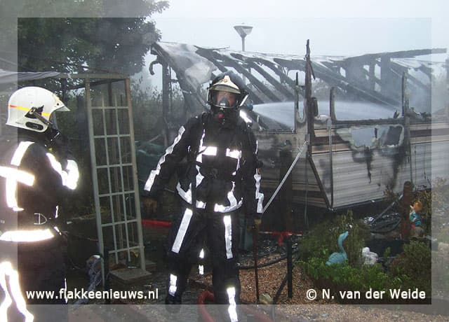 Stacaravan uitgebrand in Ouddorp