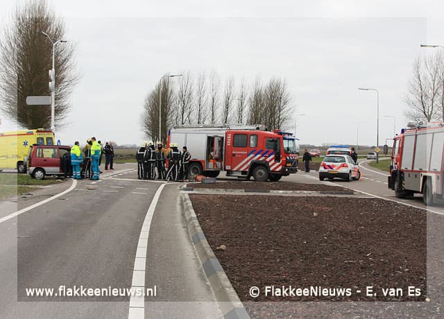 Aanrijding op de N215 bij Dirksland
