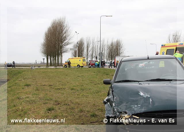 Aanrijding op de N215 bij Dirksland
