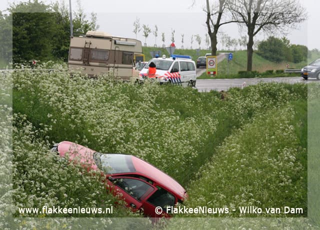 Auto in de sloot