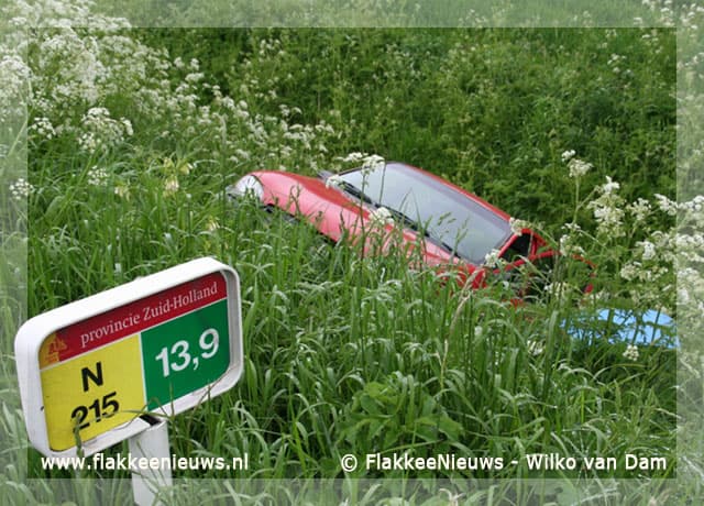 Auto in de sloot
