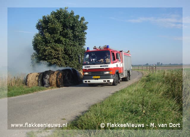 Drukte voor brandweer door broeiende hooibalen