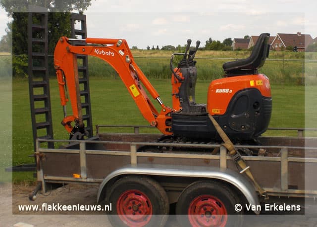 Diefstal minigravers en rupsdumper