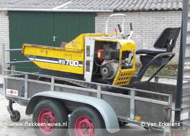 Diefstal minigravers en rupsdumper