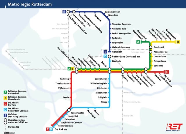 Nieuwe kleurbewegwijzering in de metro