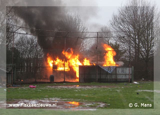 Clubgebouw uitgebrand