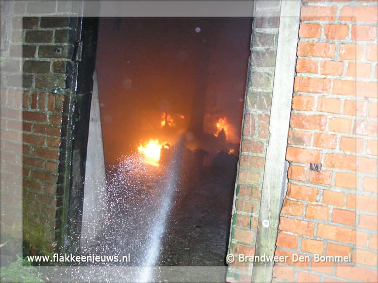 Brand in droogschuur