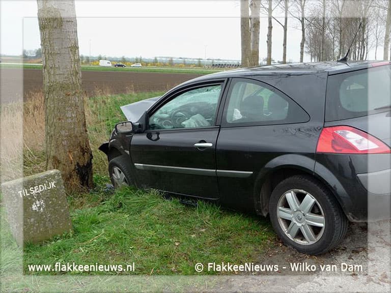 Bestuurder rijdt tegen boom op Tilsedijk