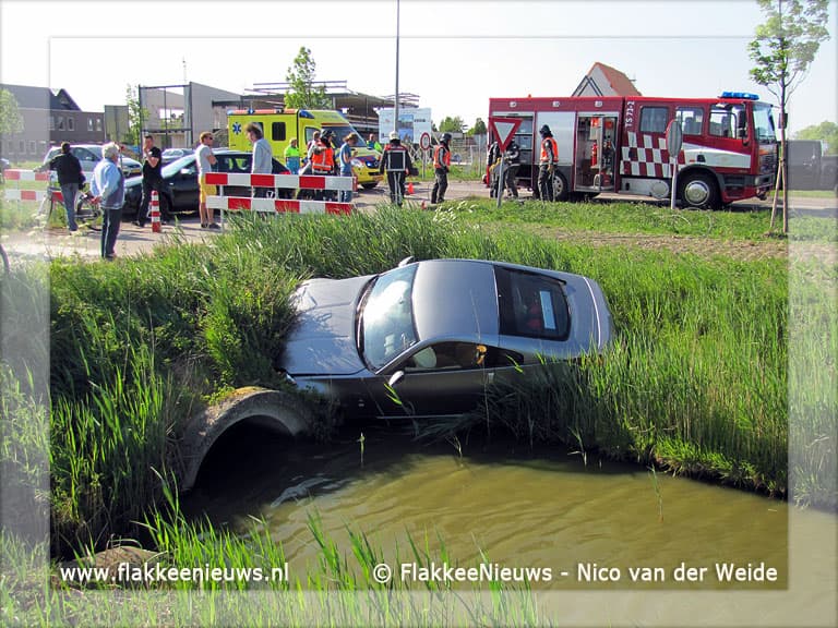 Auto te water in Middelharnis