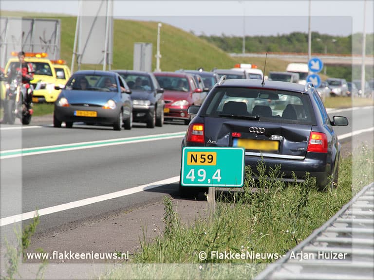 Ongeval N59 zorgt voor file