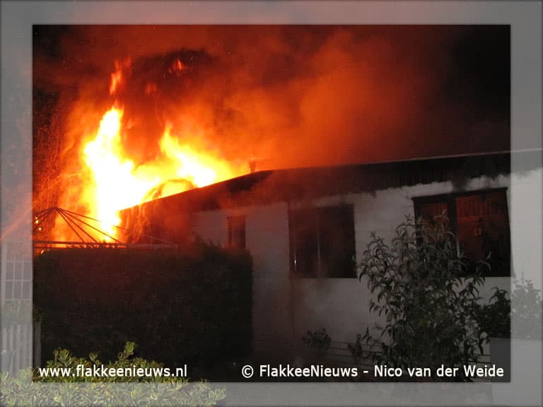 Stacaravan in brand op bungalowpark