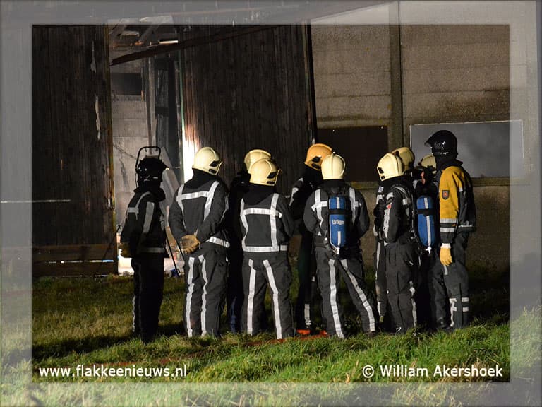 Schuur afgebrand in polder Sommelsdijk