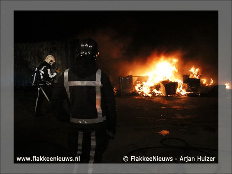 Middelbrand bij mileustraat Middelharnis
