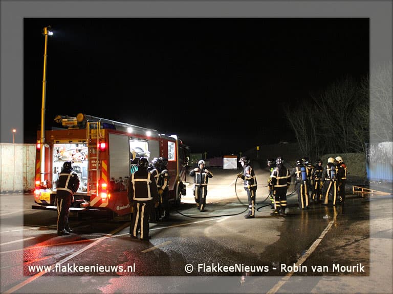 Middelbrand bij mileustraat Middelharnis