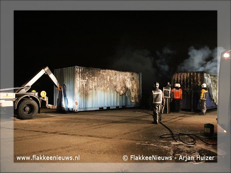 Middelbrand bij mileustraat Middelharnis