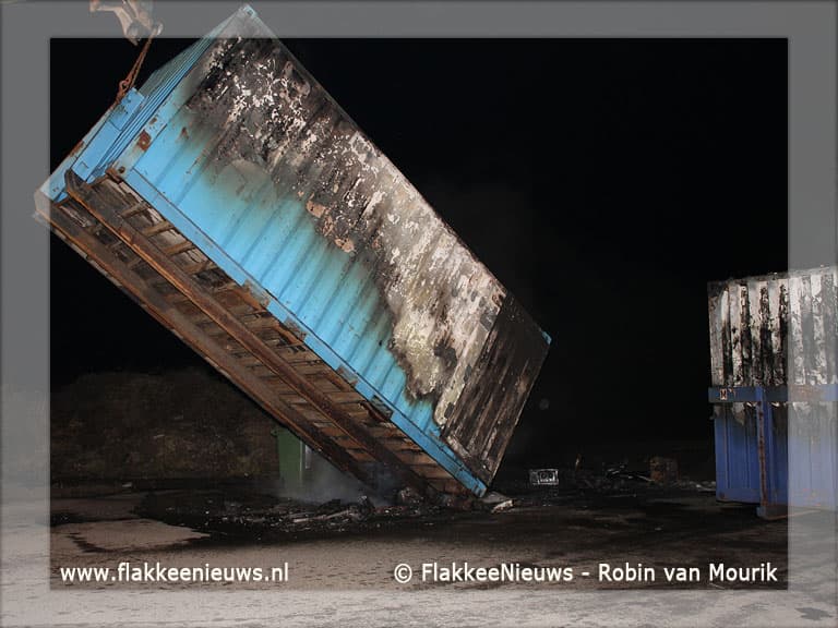 Middelbrand bij mileustraat Middelharnis