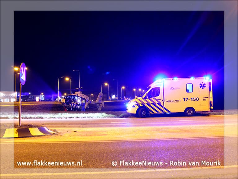 Traumaheli haalt patiënt op in Dirksland
