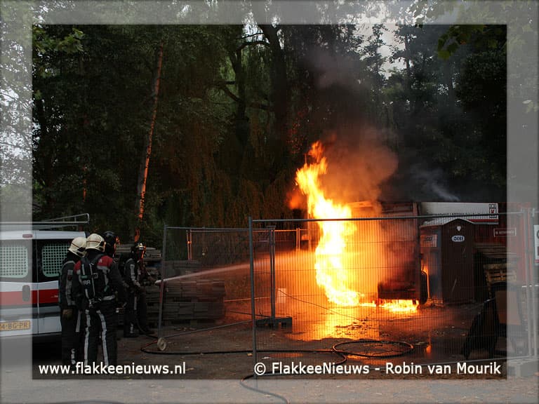 Brand op bouwplaats