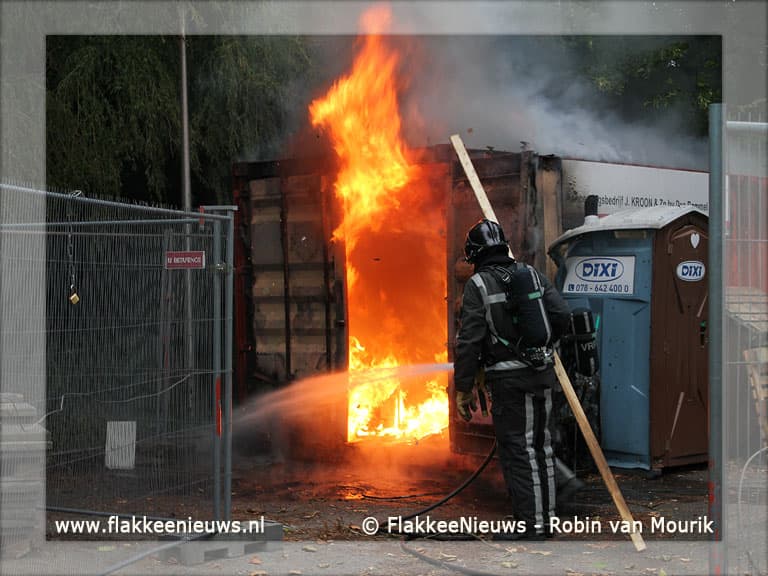 Brand op bouwplaats