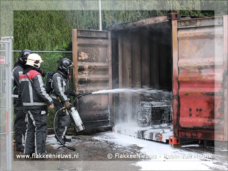 Brand op bouwplaats