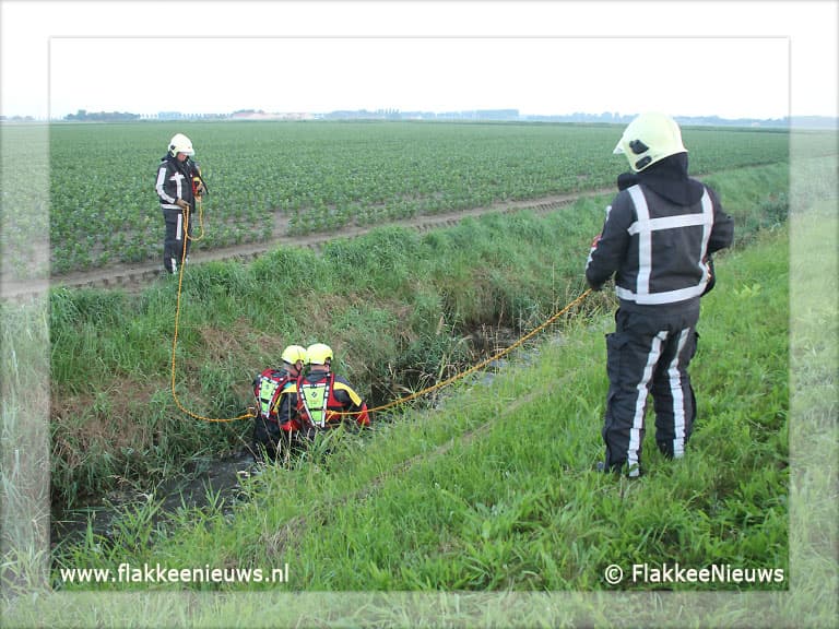 Bestuurder auto in de sloot onvindbaar