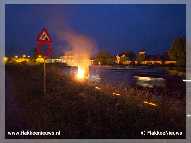Brand bij bouwkeet in Dirksland