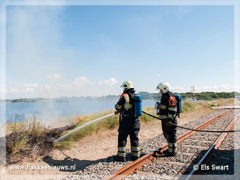 Bermbrand langs het spoor