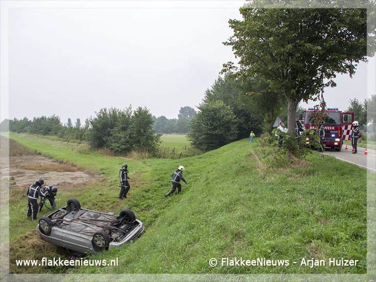 Auto van de dijk bij Sommelsdijk