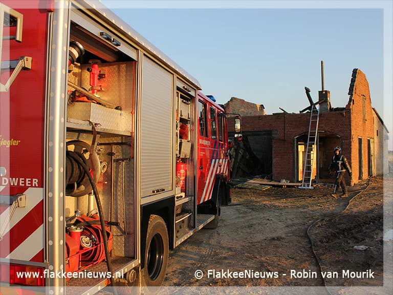Brand in leegstaande schuur