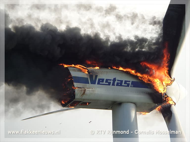 Slachtoffers bij brand in windturbine