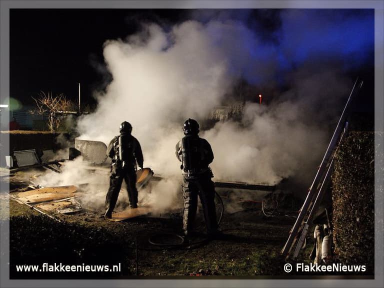 Stacaravanbrand in Ouddorp