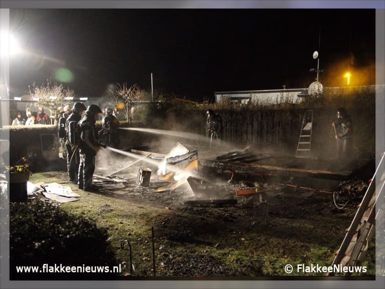 Stacaravanbrand in Ouddorp