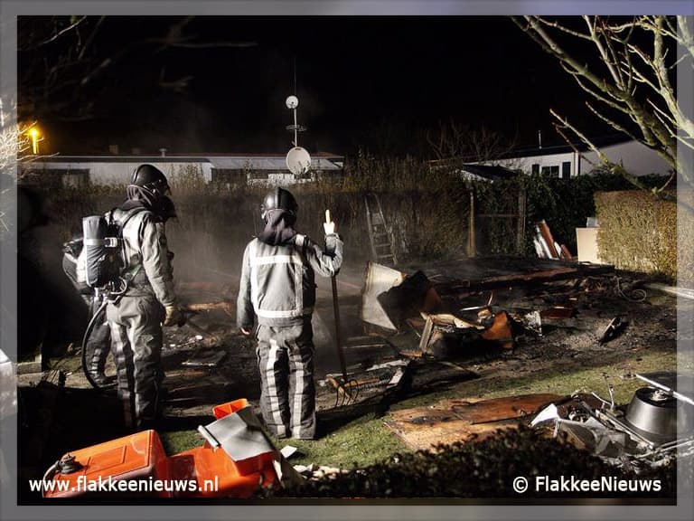 Stacaravanbrand in Ouddorp