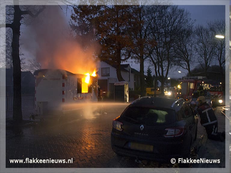 Bouwkeet in brand