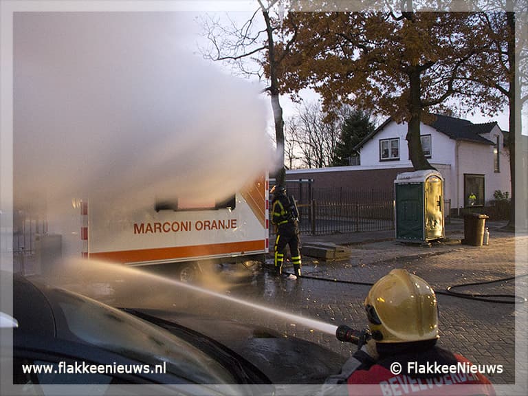 Bouwkeet in brand