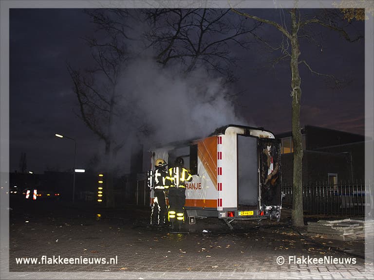 Bouwkeet in brand