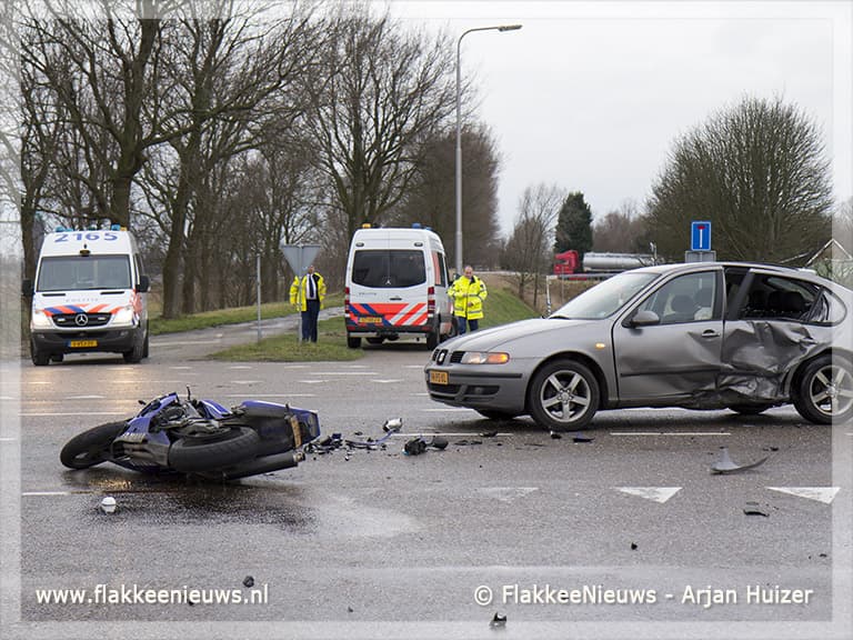 Motorrijder gewond bij aanrijding