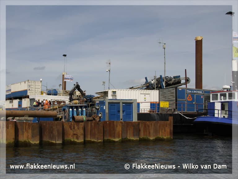 Hoogspanningskabel onder het Haringvliet