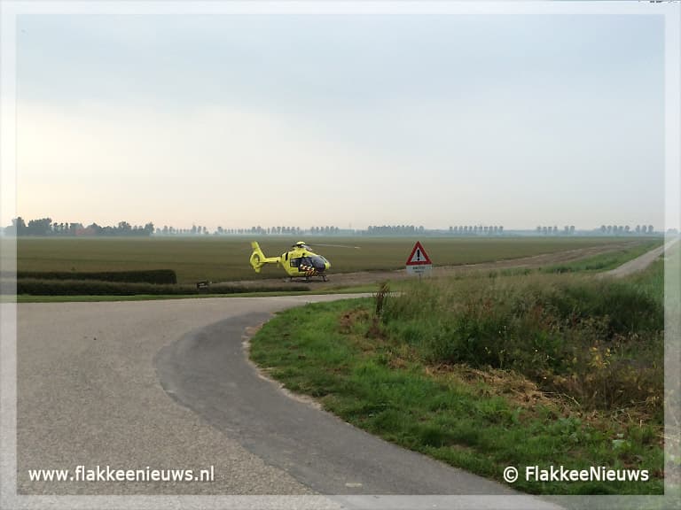 Traumaheli vliegt voor ongeval met fietser