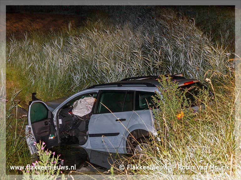 Twee gewonden door auto in de sloot