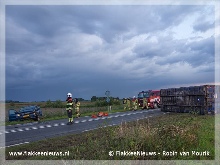 Afsluiting N215 door container tegen auto