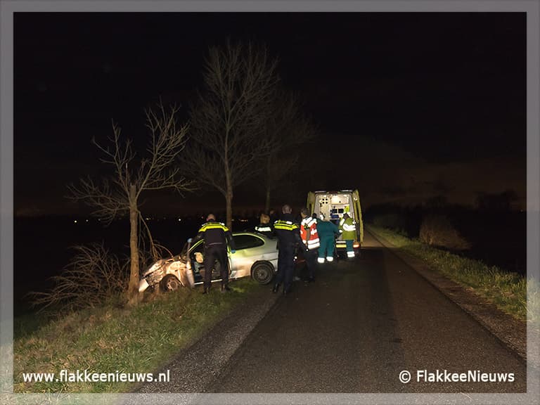 Auto tegen boom aangetroffen