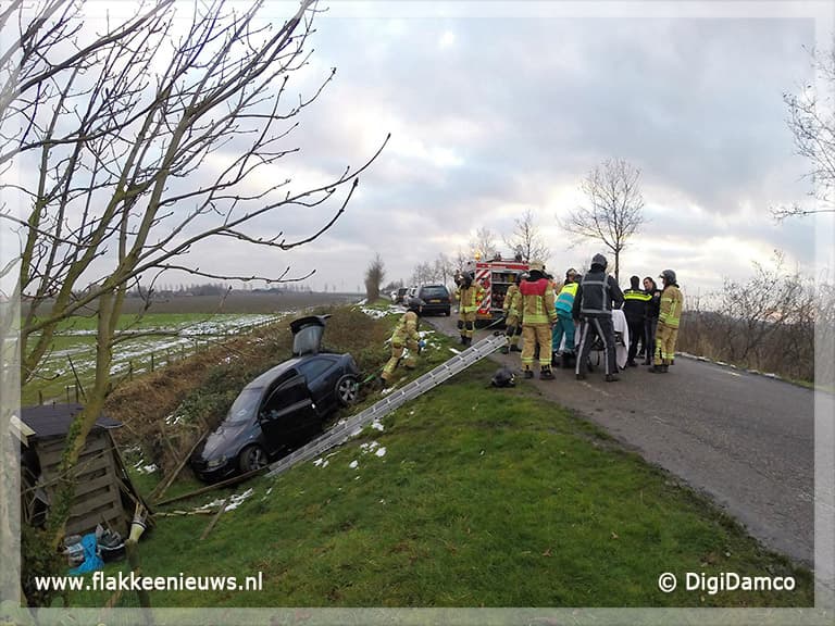 Auto van de dijk bij Nieuwe-Tonge