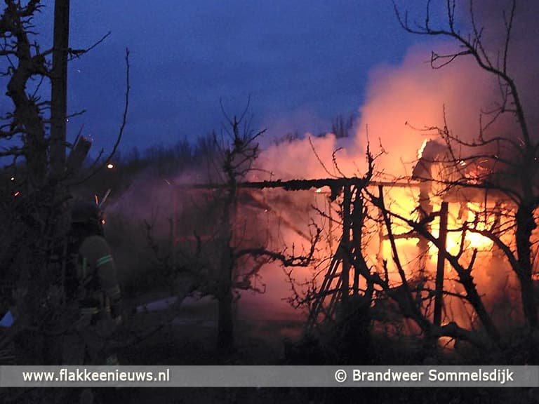 Schuurtje in brand langs N215