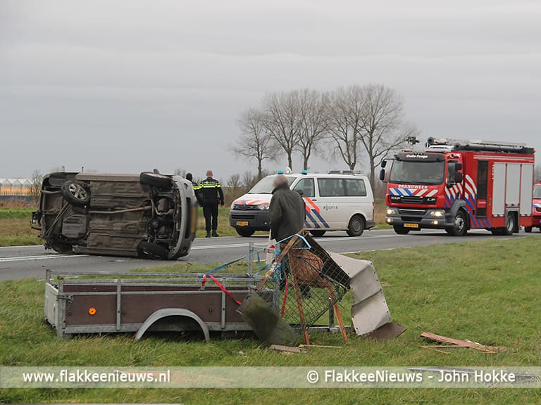 Aanrijding op de N59 nabij Oude-Tonge