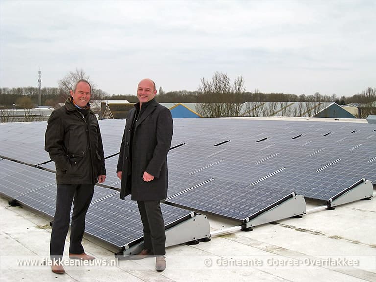 Zonnepanelen op het dak van Webego