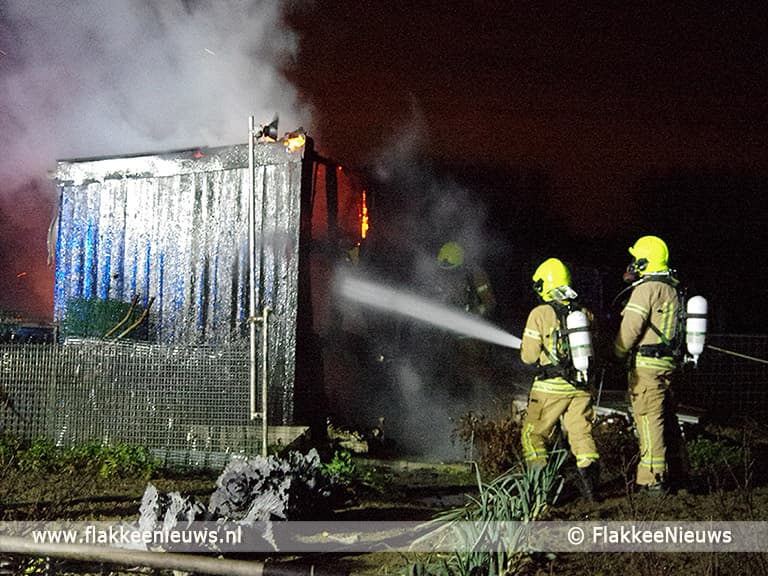 Brand bij volkstuintjes Middelharnis